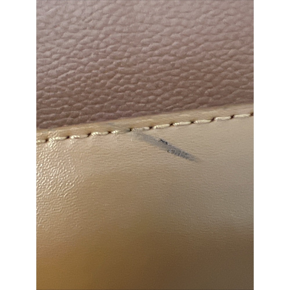JOY & IMAN Alexandria Leather Tote Purse Cognac 15.5 X 12 X 6 Double Handles - Picture 6 of 9